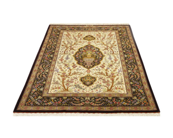 Handmade Persian Silk Rug For Sale