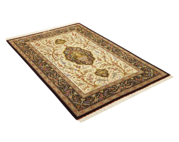 Handmade Persian Silk Rug For Sale