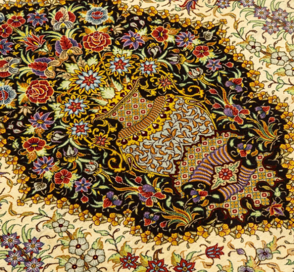 Handmade Persian Silk Rug For Sale