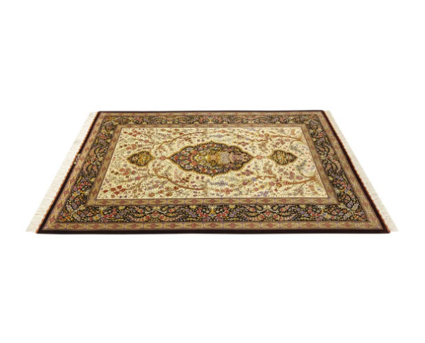 Handmade Persian Silk Rug For Sale